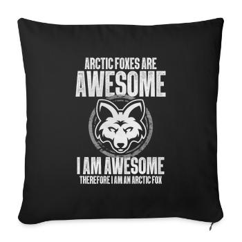 Niedliches Polarfuchs-Geschenk - Sofakissenbezug 45 x 45 cm - Schwarz - Vorne