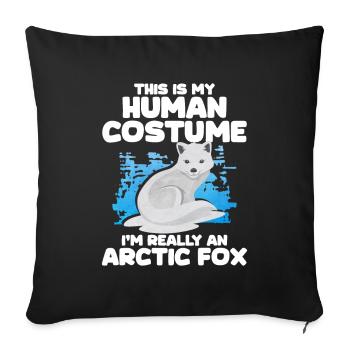 Niedliches Polarfuchs-Geschenk - Sofakissenbezug 45 x 45 cm - Schwarz - Vorne