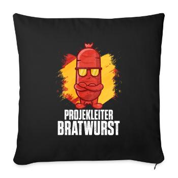 Bratwurst en cadeau - Housse de coussin décorative 45 x 45 cm - noir - Devant
