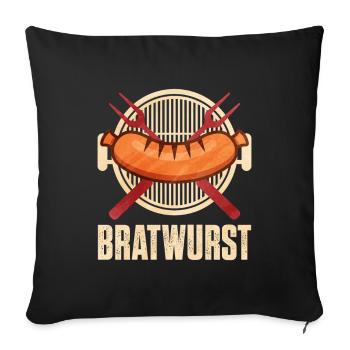Bratwurst en cadeau - Housse de coussin décorative 45 x 45 cm - noir - Devant