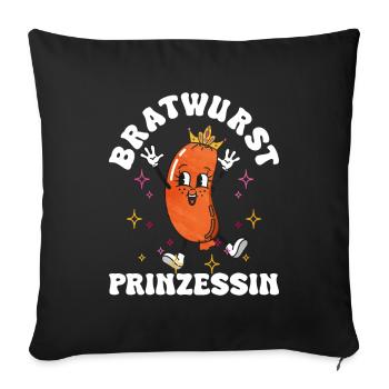 Bratwurst en cadeau - Housse de coussin décorative 45 x 45 cm - noir - Devant