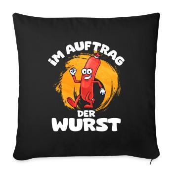 Bratwurst en cadeau - Housse de coussin décorative 45 x 45 cm - noir - Devant