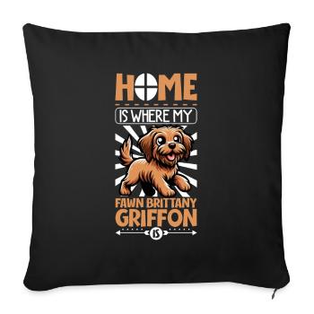 Home - Griffon Fauve de Bretagne - Sofa pillowcase 17,3'' x 17,3'' (45 x 45 cm) - black - Front