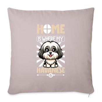 Accueil - Bichon Havanais - Housse de coussin décorative 45 x 45 cm - taupe clair - Devant