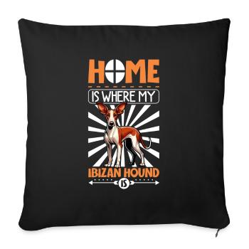 Home - Podenco Ibicenco - Sofa pillowcase 17,3'' x 17,3'' (45 x 45 cm) - black - Front