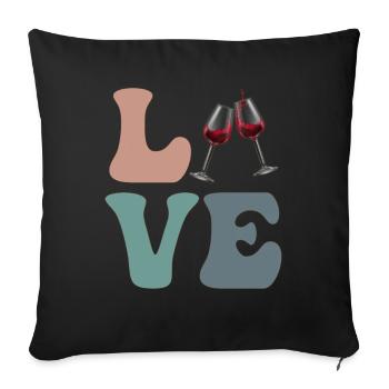 DEAR wine drinkers, - Sofa pillowcase 17,3'' x 17,3'' (45 x 45 cm) - black - Front