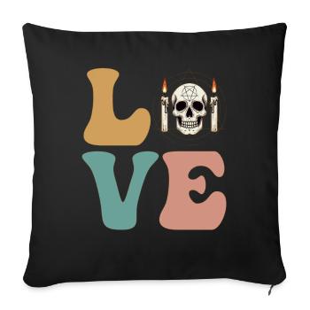 LOVE Witchcraft Witch Wiccan Occult Skull - Sofa pillowcase 17,3'' x 17,3'' (45 x 45 cm) - black - Front