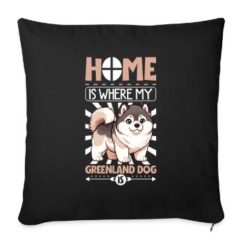 Home - Greenland Dog - Sofa pillowcase 17,3'' x 17,3'' (45 x 45 cm) - black - Front