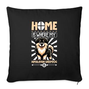Home - Himalayan Shepherd Dog - Sofa pillowcase 17,3'' x 17,3'' (45 x 45 cm) - black - Front