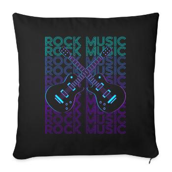 Musique Rock & Roll Rétro - Housse de coussin décorative 45 x 45 cm - noir - Devant