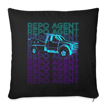 Agent de pension Agent de retransfert Retro - Housse de coussin décorative 45 x 45 cm - noir - Devant