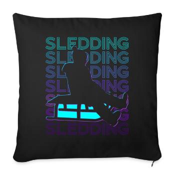 Sledding Mushing Sleigh Retro - Sofa pillowcase 17,3'' x 17,3'' (45 x 45 cm) - black - Front