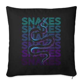 Snakes Snake Lover Retro - Sofa pillowcase 17,3'' x 17,3'' (45 x 45 cm) - black - Front