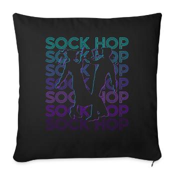 Sock Hop Dance 50s Retro - Sofa pillowcase 17,3'' x 17,3'' (45 x 45 cm) - black - Front