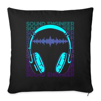 Ingénieur du son Ingénieur du son Audio Rétro - Housse de coussin décorative 45 x 45 cm - noir - Devant