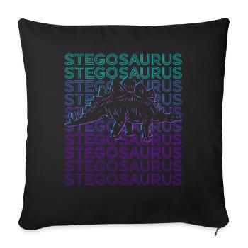 Stégosaure Dinosaure Rétro - Housse de coussin décorative 45 x 45 cm - noir - Devant
