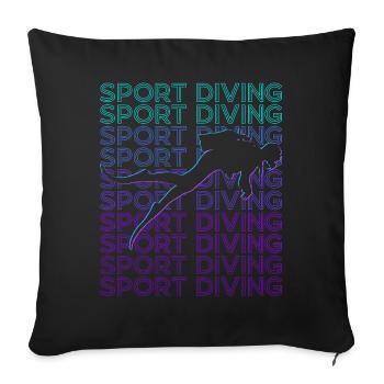 Scuba Diving Scuba Diving Diver Retro - Sofa pillowcase 17,3'' x 17,3'' (45 x 45 cm) - black - Front