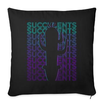 Succulent Cactus Plant Lover Retro - Sofa pillowcase 17,3'' x 17,3'' (45 x 45 cm) - black - Front