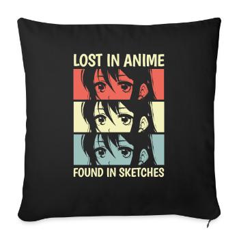 Anime Manga Anime Fille - Housse de coussin décorative 45 x 45 cm - noir - Devant