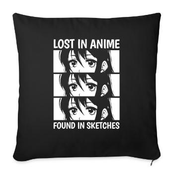 Anime Manga Anime Fille - Housse de coussin décorative 45 x 45 cm - noir - Devant