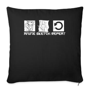 Anime Manga Anime Fille - Housse de coussin décorative 45 x 45 cm - noir - Devant