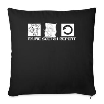 Anime Manga Anime Fille - Housse de coussin décorative 45 x 45 cm - noir - Devant