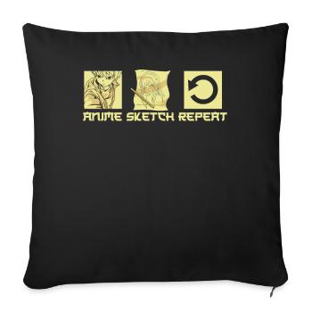 Anime Manga Anime Fille - Housse de coussin décorative 45 x 45 cm - noir - Devant