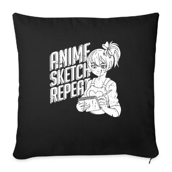 Anime Manga Anime Fille - Housse de coussin décorative 45 x 45 cm - noir - Devant