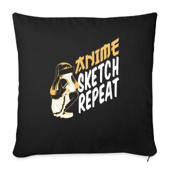 Anime Manga Anime Fille - Housse de coussin décorative 45 x 45 cm - noir - Devant