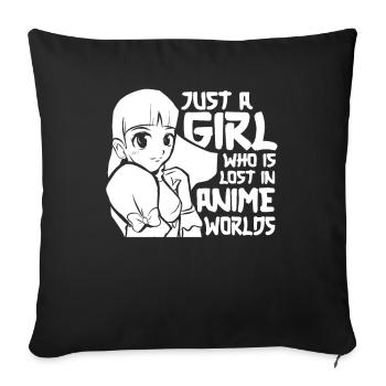 Anime Manga Anime Fille - Housse de coussin décorative 45 x 45 cm - noir - Devant