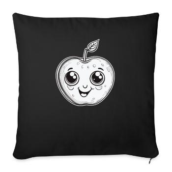 Cute Kawaii Apple for Fruit Lovers - Sofa pillowcase 17,3'' x 17,3'' (45 x 45 cm) - black - Front