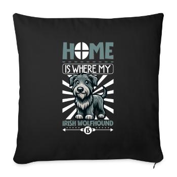 Accueil - Irish Wolfhound - Housse de coussin décorative 45 x 45 cm - noir - Devant