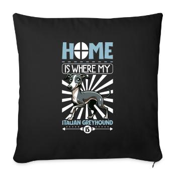 Accueil - Lévrier italien - Housse de coussin décorative 45 x 45 cm - noir - Devant