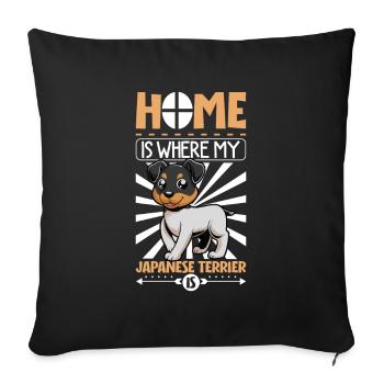 Accueil - Terrier japonais - Housse de coussin décorative 45 x 45 cm - noir - Devant