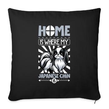 Home - Japan Chin - Sofa pillowcase 17,3'' x 17,3'' (45 x 45 cm) - black - Front