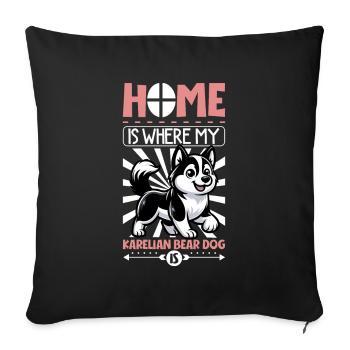 Home - Karelian Bear Dog - Sofa pillowcase 17,3'' x 17,3'' (45 x 45 cm) - black - Front