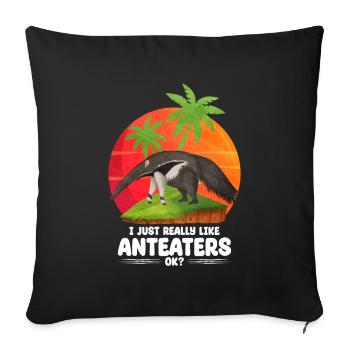 Dear Anteater Gift - Sofa pillowcase 17,3'' x 17,3'' (45 x 45 cm) - black - Front