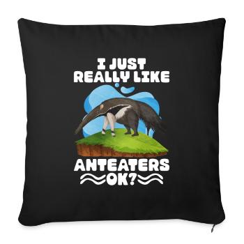 Dear Anteater Gift - Sofa pillowcase 17,3'' x 17,3'' (45 x 45 cm) - black - Front