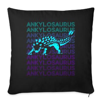 Ankylosaurus Dinosaur Retro - Sofa pillowcase 17,3'' x 17,3'' (45 x 45 cm) - black - Front
