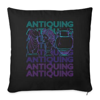 Antiques Antique Collectors Antiques Junk - Sofa pillowcase 17,3'' x 17,3'' (45 x 45 cm) - black - Front