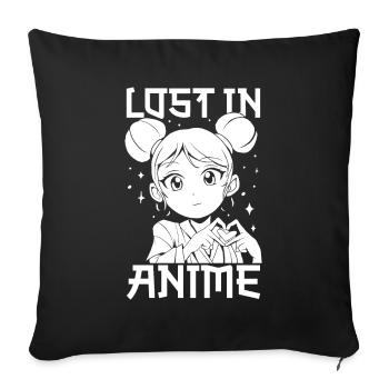 Anime Manga Anime Fille - Housse de coussin décorative 45 x 45 cm - noir - Devant