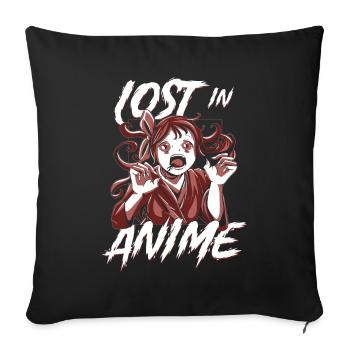 Anime Manga Anime Fille - Housse de coussin décorative 45 x 45 cm - noir - Devant