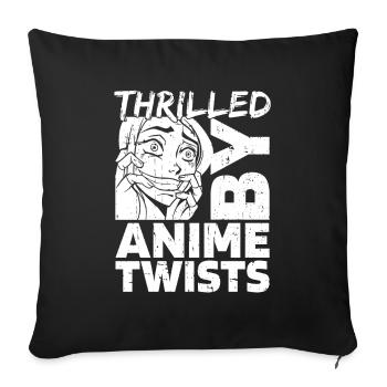 Anime Manga Anime Fille - Housse de coussin décorative 45 x 45 cm - noir - Devant