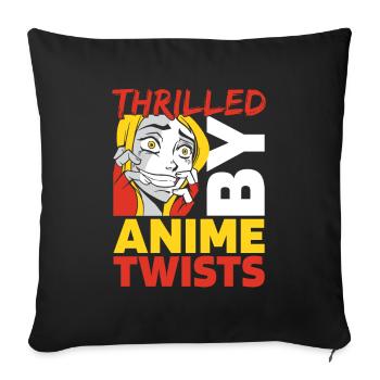Anime Manga Anime Fille - Housse de coussin décorative 45 x 45 cm - noir - Devant