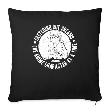 Anime Manga Anime Fille - Housse de coussin décorative 45 x 45 cm - noir - Devant