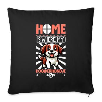 Page d’accueil - Nederlandse Kooikerhondje - Housse de coussin décorative 45 x 45 cm - noir - Devant