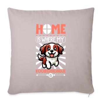 Home - Nederlandse Kooikerhondje - Sofa pillowcase 17,3'' x 17,3'' (45 x 45 cm) - light taupe - Front