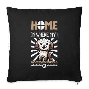 Accueil - Lagotto Romagnolo - Housse de coussin décorative 45 x 45 cm - noir - Devant