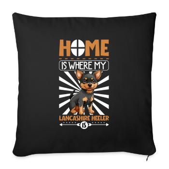 Home - Lancashire Heeler - Sofa pillowcase 17,3'' x 17,3'' (45 x 45 cm) - black - Front