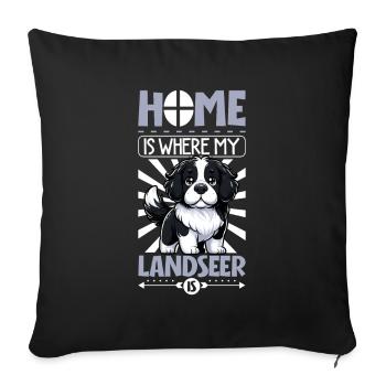 Accueil - Landseer - Housse de coussin décorative 45 x 45 cm - noir - Devant